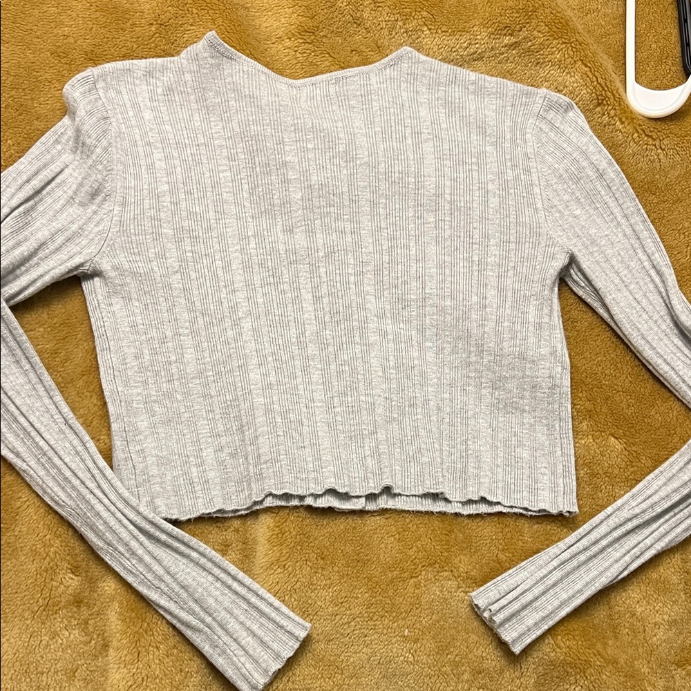 Garage | Women’s Size XS Gray Ribbed Button-Up Cardigan - Picture 5 of 5